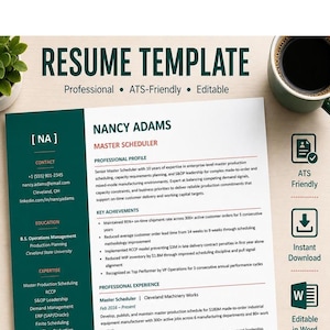 Master Scheduler Resume Template, Production Planner CV (Word Download)