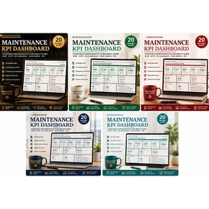 Maintenance KPI Dashboard Bundle – 20 Editable PPT Slides (Digital Download)