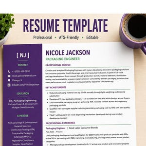 Packaging Engineer Resume Template | ATS Friendly Word CV (Digital Download)