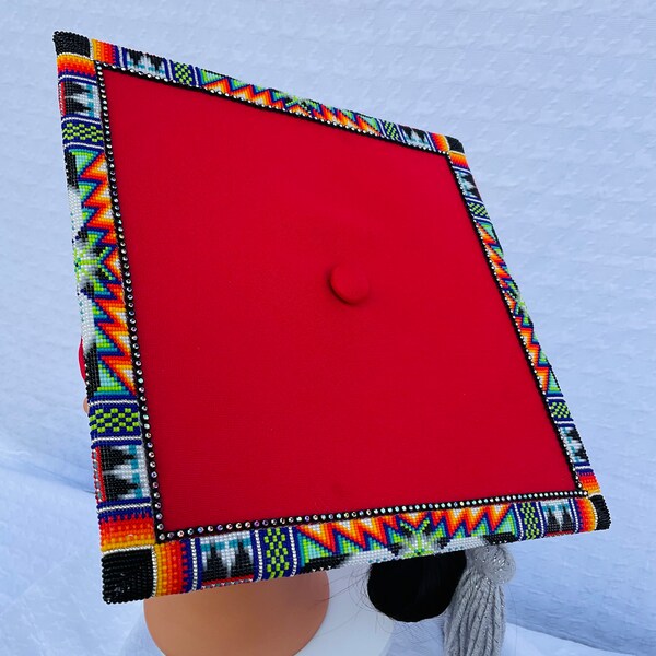 Graduation Cap Beaded Etsy