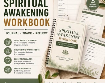 Spiritual Awakening Workbook | Energy Tracker, Grounding Journal & Reflection Pages