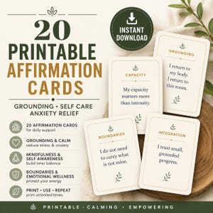 Affirmations Karten | Erdungs-, Angstlinderungs- und Selbstfürsorgekarten Bild 1