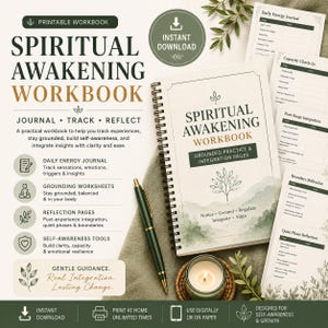 Spiritual Awakening Workbook | Energy Tracker, Grounding Journal & Reflection Pages image 2