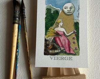 Impression d'aquarelle signe astrologique Vierge