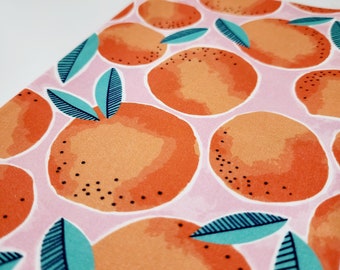 Citrus House - Citron Orange - Pattern #120-21874 by Erin Borja - Paintbrush Studio - 100% Cotton Woven Fabric - Fabric by the Half Yard