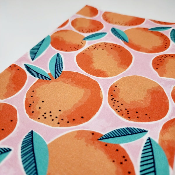 Citrus House - Citron Orange - Pattern #120-21874 by Erin Borja - Paintbrush Studio - 100% Cotton Woven Fabric - Fabric by the Half Yard