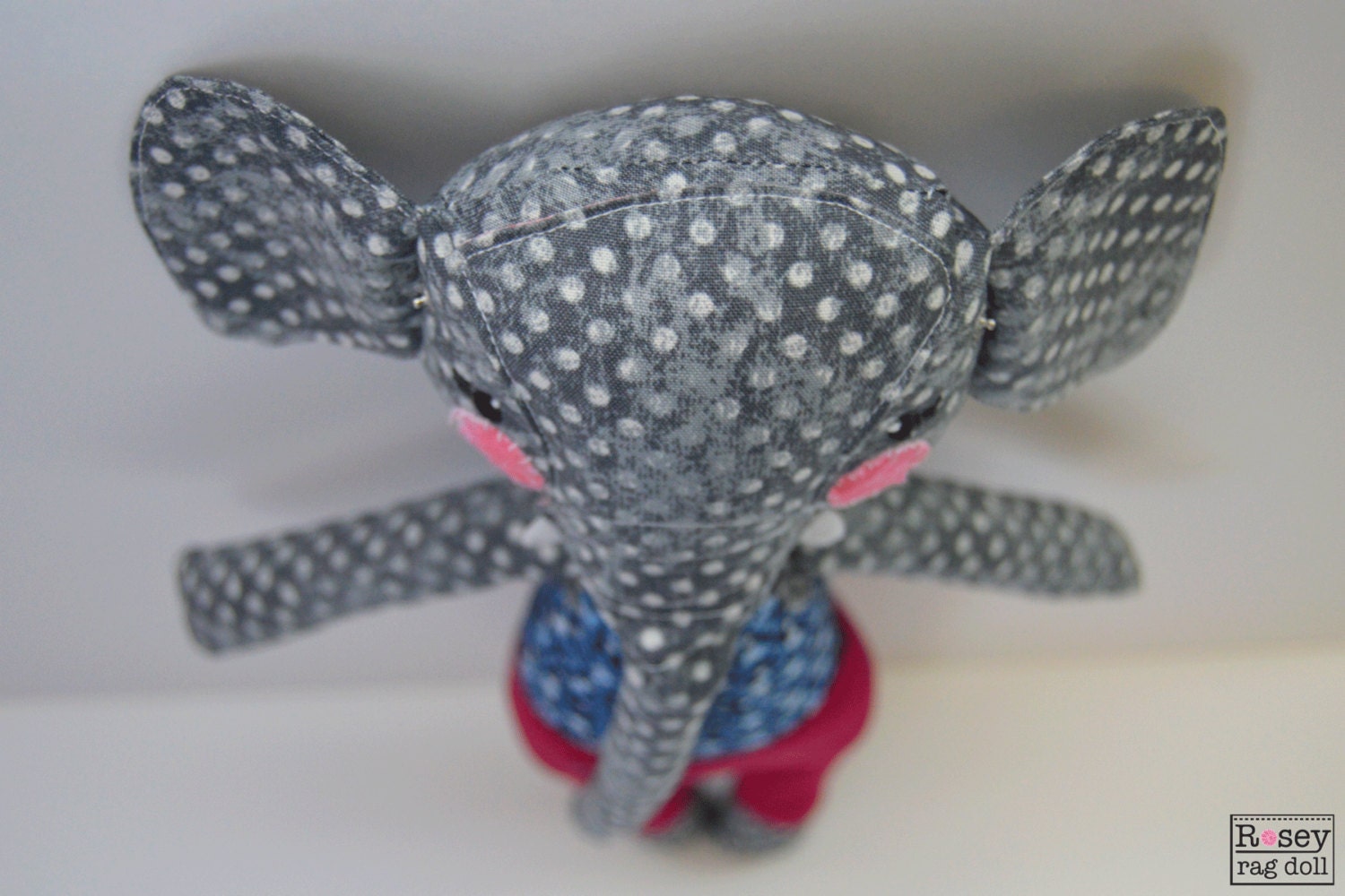 Elephant rag doll Elsie Peanut rosey rag doll modern free Etsy