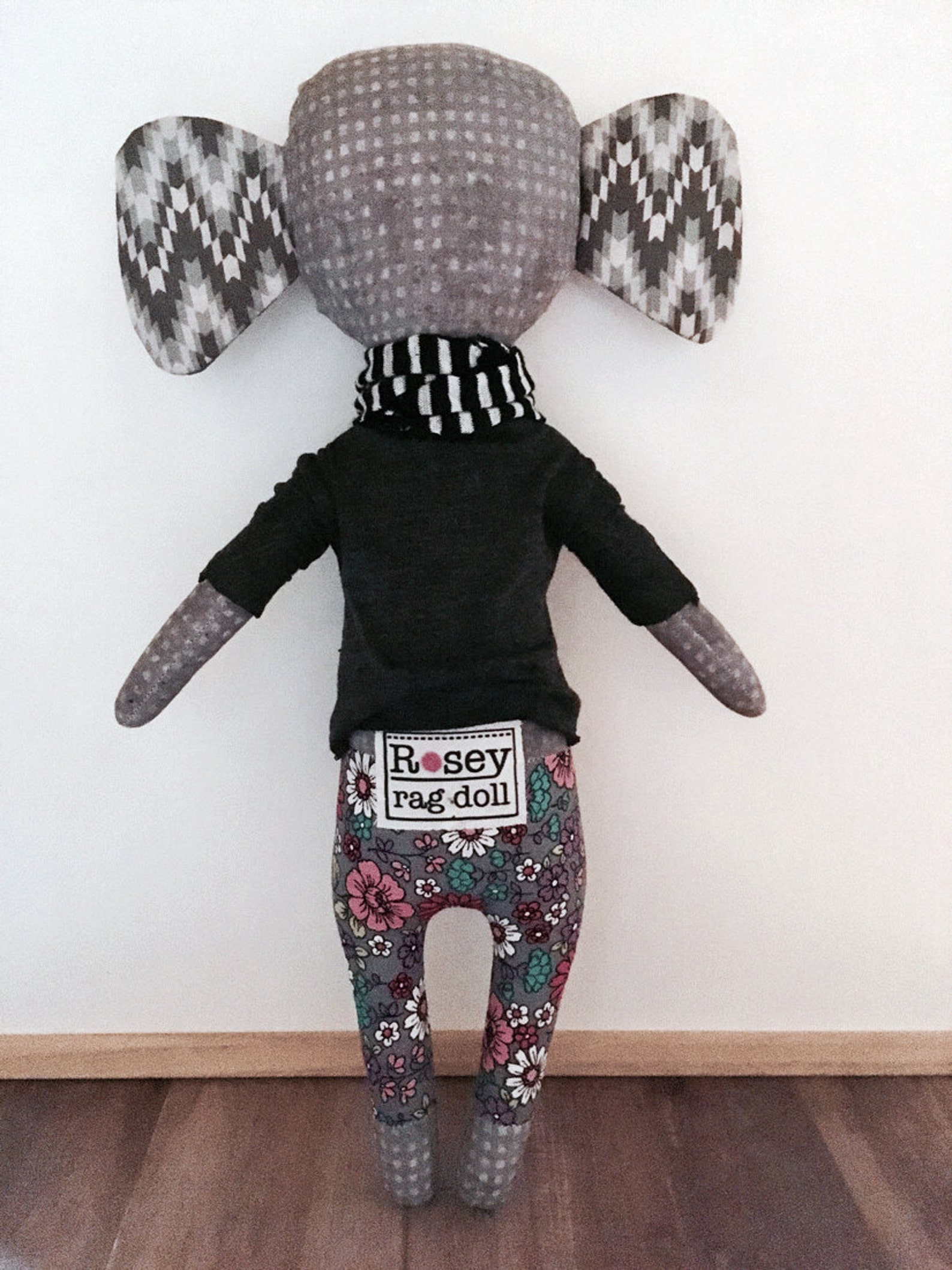 Elephant rag doll Elsie Peanut rosey rag doll modern free Etsy
