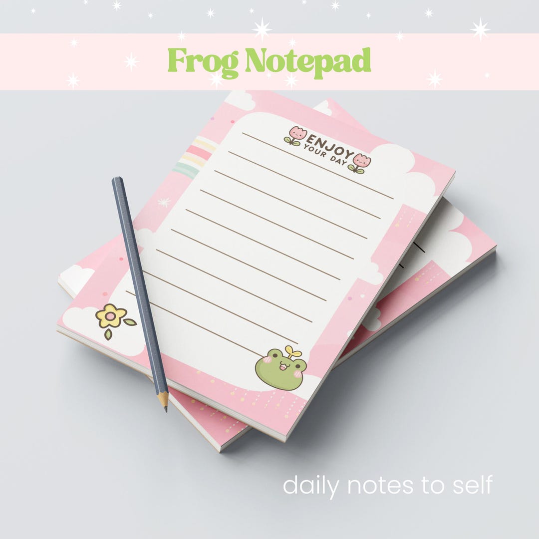 Kawaii Frog Notepad, Cute Froggy Memo Pad, Froggie Stationary Pad - Etsy