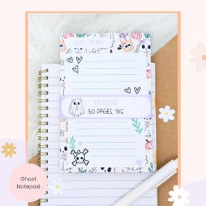 Halloween Notepad, Halloween Daily Memo Pad, 4x6 Ghost Notepad, Aesthetic Stationery Pad, Spooky Ghost Notepad