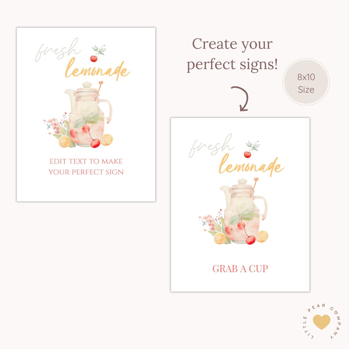 Printable Lemonade Party Sign, Editable Lemonade Bar Sign, Brunch ...