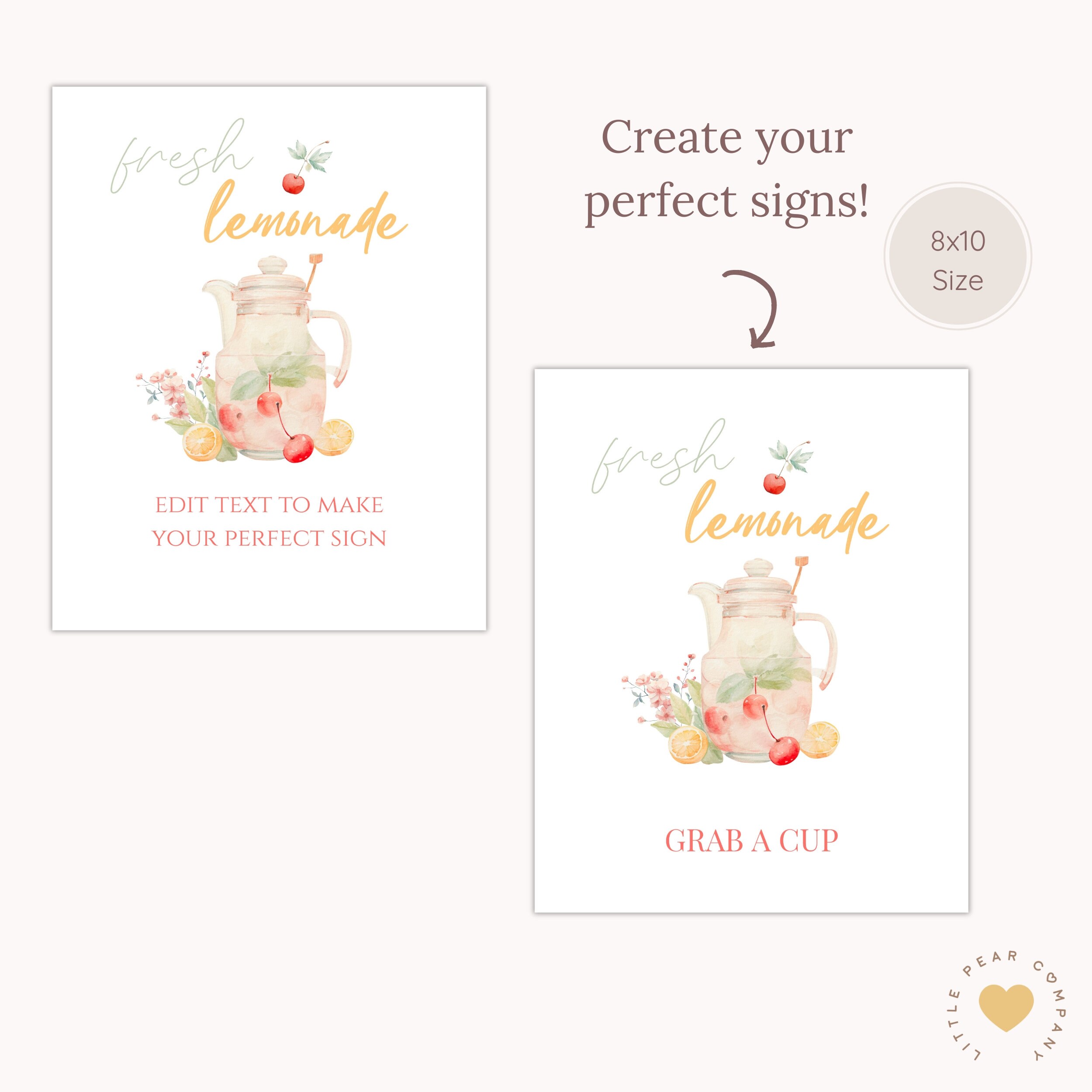 Printable Lemonade Party Sign, Editable Lemonade Bar Sign, Brunch ...