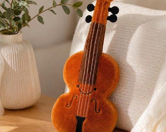 Cello Guitar Plush Toy Set, Soft Instrument Stuffed Doll, Music Lover Decor