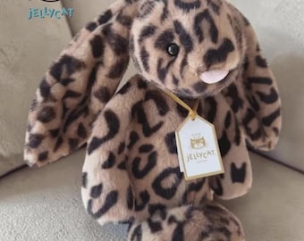 Jellycat Cobblehop Leopard Print Bunny Plush Toy – Soft Cuddly Stuffed Animal