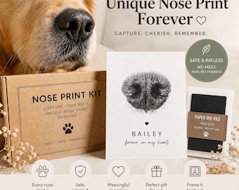 Inkless Pet Nose Print Kit, Mess-Free Keepsake, Pet Lover Memory Decor