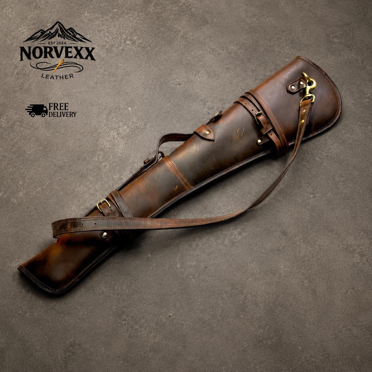 Vintage leather rifle scabbard - Etsy 日本