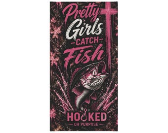 Pretty Girls Catch Fish Neck Gaiter | Pink Camo Fishing Face Cover |  Hooked On Purpose