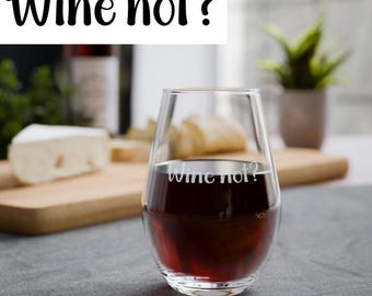W5R 'Wein nicht?' Wiederholung Happens Stemless Weinglas | Graviert 11.5oz