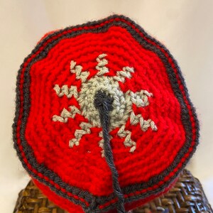 Mosaic Tile Hat: Crocheted Fez-Style Fringed Winter Hat image 6