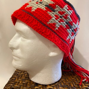 Mosaic Tile Hat: Crocheted Fez-Style Fringed Winter Hat image 5