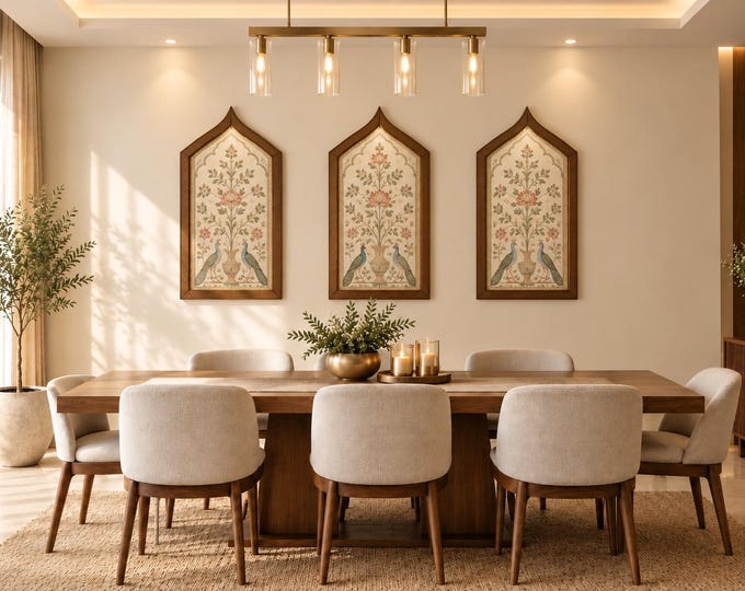 Featured listing image: Mughal Arch style MDF Wall Panel Kit | DIY Wall Molding Frame Set