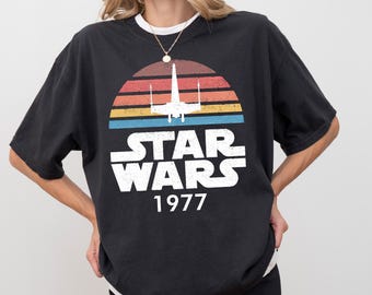 Comfort Colors Vintage Disney Star Wars 1977 Shirt, Retro Star Wars Tee, Funny Magic Kingdom Top, Disney Family Trip T-shirt, Retro Disney