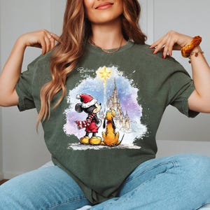 Retro Believe in the Wonder of Christmas Shirt, Mickey & Friends Very Merry Christmas Party Tee, WDW Magic Kingdom Family Holiday Trip Gift