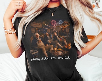 Camiseta "Party Like It's 1776", divertida camiseta de los Padres Fundadores de EE. UU., camiseta unisex del 4 de julio, ropa patriótica del Día de los Caídos, camiseta del Día de la Independencia.