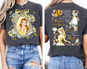 Camisetas Comfort Colors de Bella de Disney, camiseta de princesa Disney, camiseta de La Bella y la Bestia: Un cuento tan antiguo como el tiempo, sudadera familiar para vacaciones