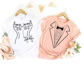 Camisetas a juego para novios, camisetas de recién casados, camiseta de boda, top para despedida de soltera, ropa para novios, sudadera a juego para la luna de miel.