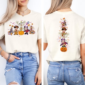 Maglietta Disney di Halloween con Topolino e i suoi amici, stampa fronte/retro, Festa di Halloween "Mickey's Not So Scary", Viaggio in famiglia a Disneyland WDW