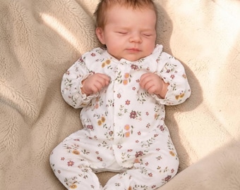 19 Inch Lifelike Reborn Baby Doll – Full Body Silicone Vinyl Newborn Doll, Realistic Sleeping Baby Girl with Rooted Hair