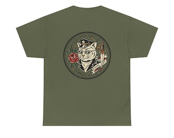 Sailor Cat Tattoo Sailor Tee | Nautical Cat Skull Rose Shirt