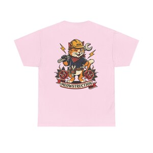 Meowstruction Cat Construction Worker T-Shirt | Toolbelt Kitty Tee image 8