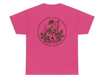 Cat Tattoo Circle Tee — Vintage Lucky Cat Graphic T-Shirt