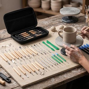 38-Piece Pottery Clay Sculpting Tool Set, Ceramic Modeling Carving Shaping Tools