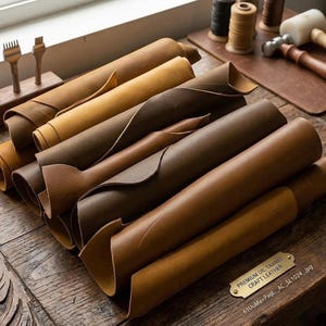 Retazos de cuero marrón, restos de piel de vaca italiana de grano superior, cuero de calidad para tapicería, ideal para manualidades, bricolaje, carteras y bolsos. Paquete de 4.5 a 4.5 kg.