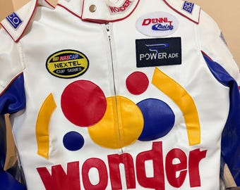 Livraison en 2 jours | Veste en cuir Ricky Bobby Wonder Bread pour femme | Costume de cosplay Talladega Nights
