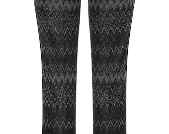 CAMBIO Women's Black Grey Zigzag Pattern Viscose Blend Trousers