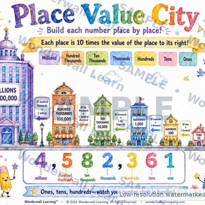 Place Value City Math Poster | Elementary Classroom Decor (Digital Download)