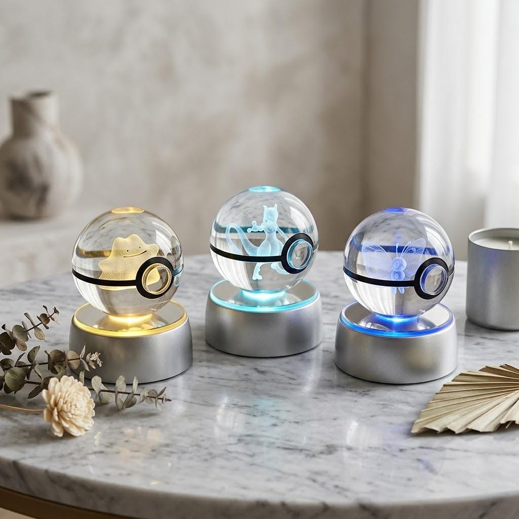 Glass pokeball light - Etsy 日本