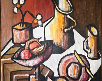 Impressão artística de café da manhã marrom