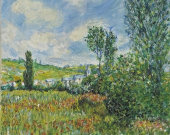 Reprodução da obra "Paisagem na Ilha de Saint Martin" de Monet / Impressão artística