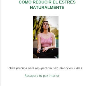 Hur man minskar stress naturligt. Wellnessguide på spanska. PDF e-bok - Direkt nedladdning - Mental hälsa.