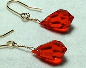 Pear Shaped Faceted Chech Crystal Earrings