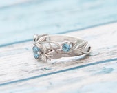 Spring flowers ring Sterling silver ring Gemstone ring
