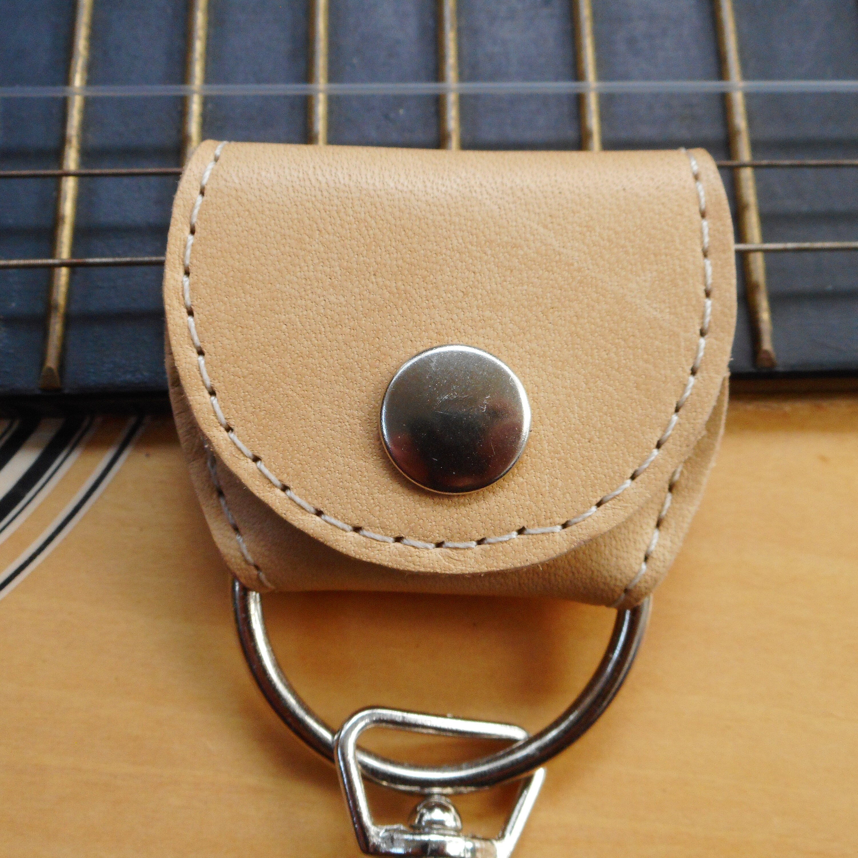 Guitar Pick Case Leather Pick Pouch Keyring Guitarist Tan Etsy Australia