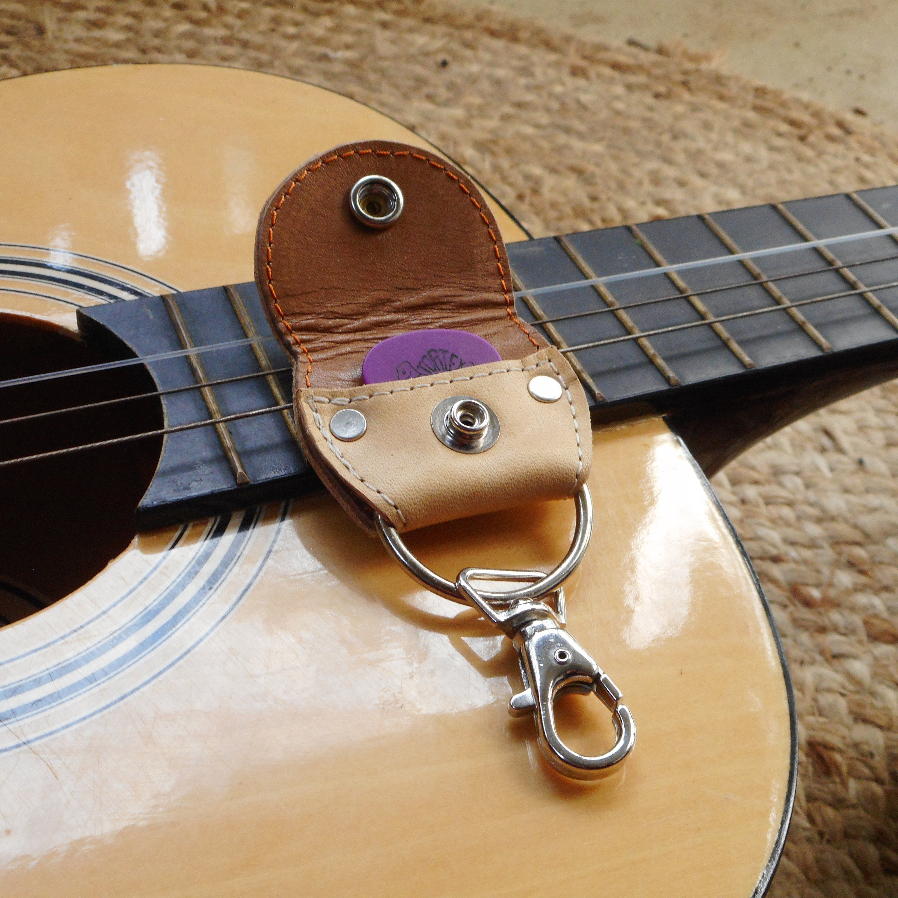 Guitar Pick Case Leather Pick Pouch Keyring Guitarist Tan Etsy Australia