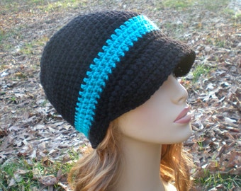 PATTERN:  Wiseguy Hat- Easy Crochet, All Sizes Newborn to Adult, newsboy, visor button, bow, beanie, InStAnT DoWnLoAd, Permission to Sell