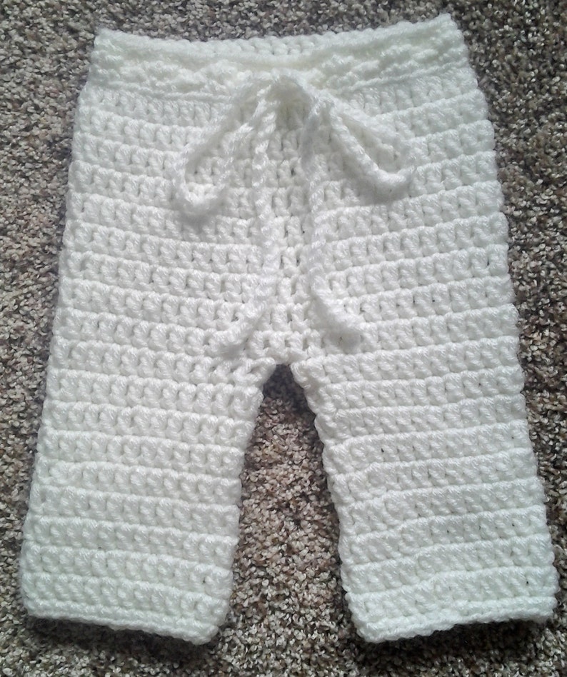 PATTERN: Baby Trousers, Easy Crochet PDF, 4 SIZES, nb-12m, Instant DigiTaL DoWnLoaD, Baby Pants Longies Long Johns, Permission to Sell image 1